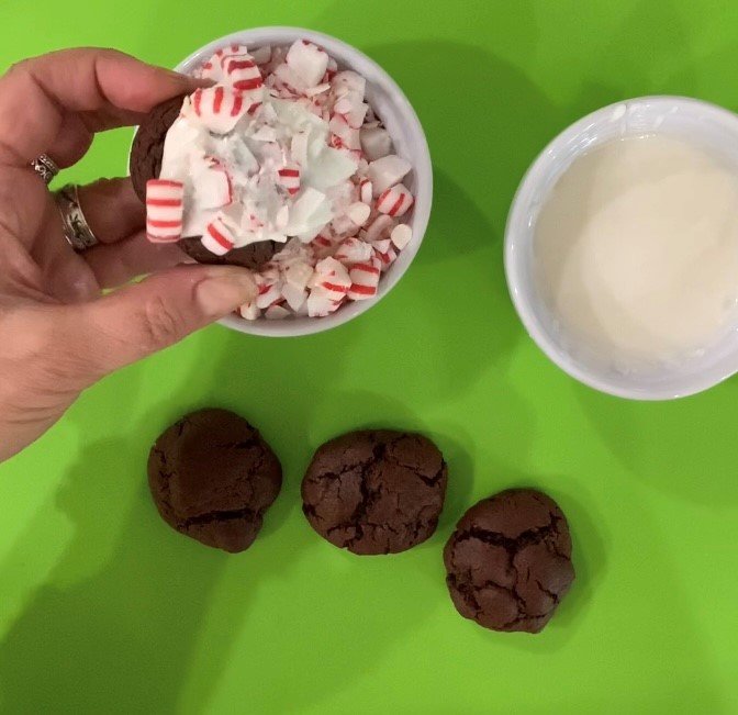 Sprinkle with crushed peppermint candies.